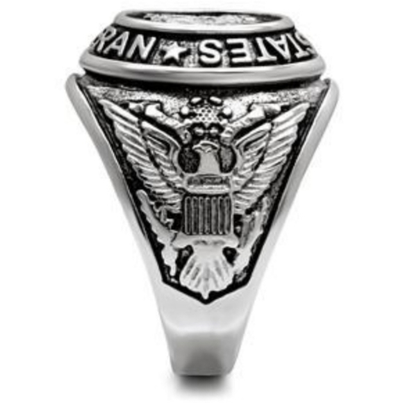 New stainless steel military United States Veteran ring size 8 - 14 - Picture 5 of 7